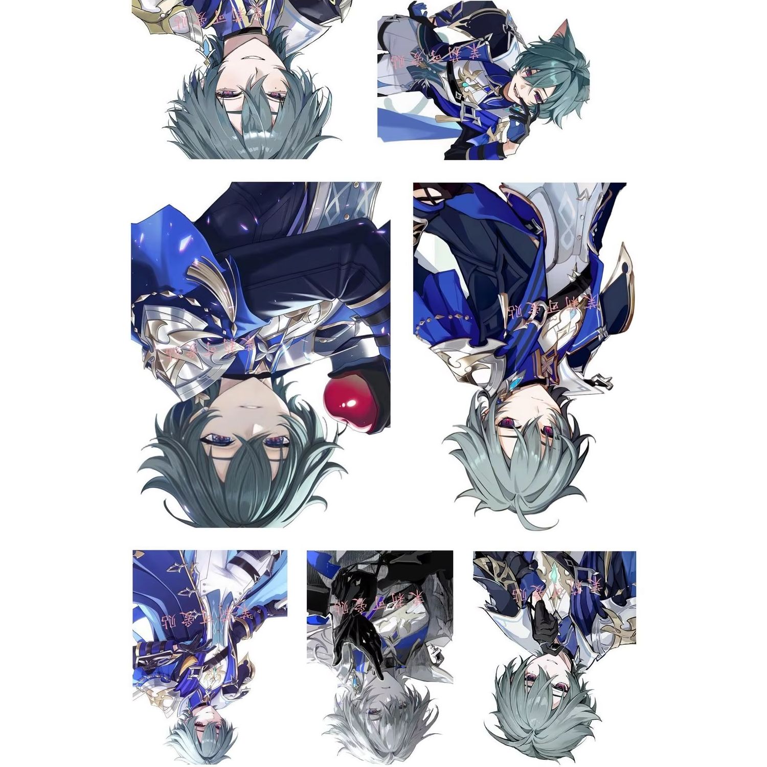 Laptop Original Accessories - 7 buah/set Stiker Dekoratif Anime Genshin