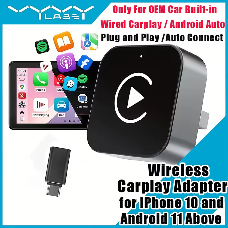 Usb C Hub - Adaptor CarPlay Nirkabel 2-in-1 Plug-and-Play untuk