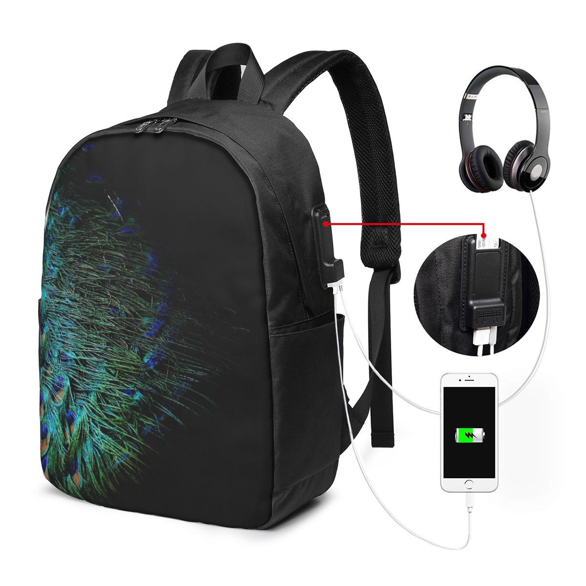 Laptop Bag - Bulu Merak Di Atas Latar Belakang