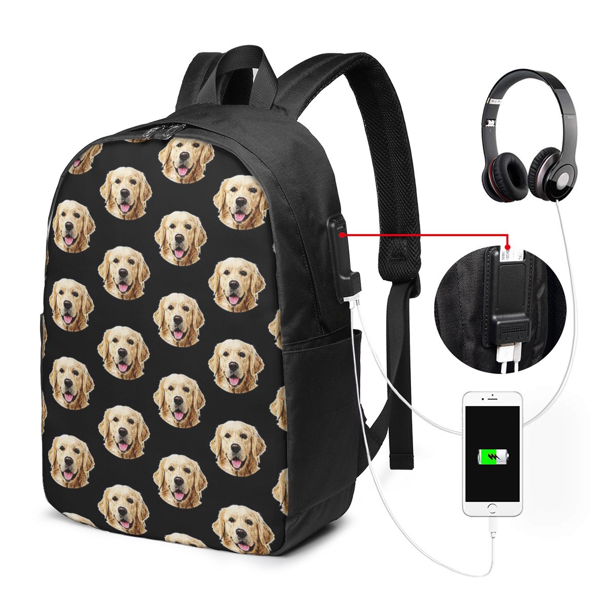 Tas Ransel Potret Wajah Golden - Laptop Bag ulasan dan harga